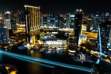 A night view of Dubai Marina