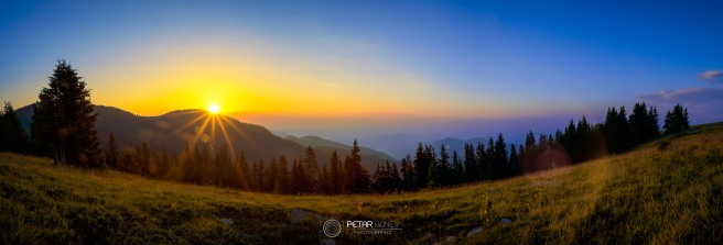 Sunrise from Perelik peak in Rhodope mountains